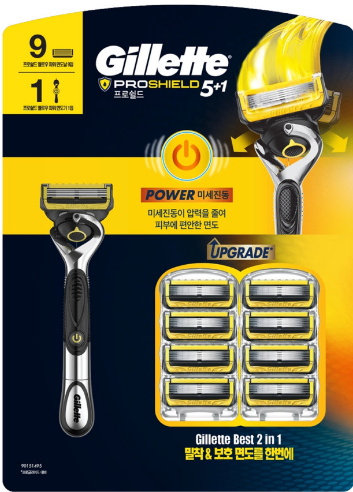 질레트 프로쉴드 파워 면도기세트 기1 + 날 9