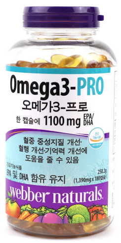 웨버네츄럴오메가프로/1,390mg x 180캡슐